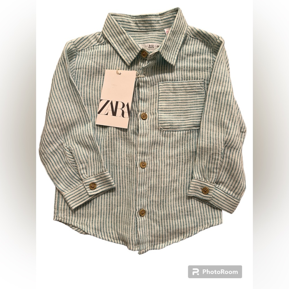 ZARA | linen button down collard shirt